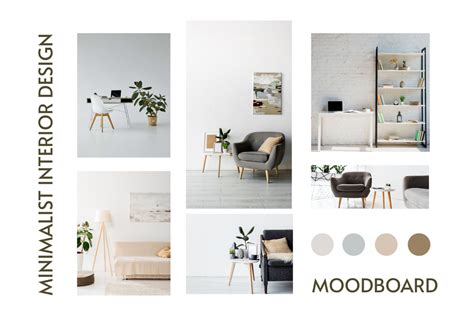 Moodboard example with minimalist design